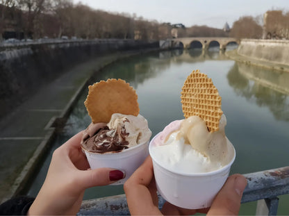 Artisan gelato enjoyed in Rome, Italy