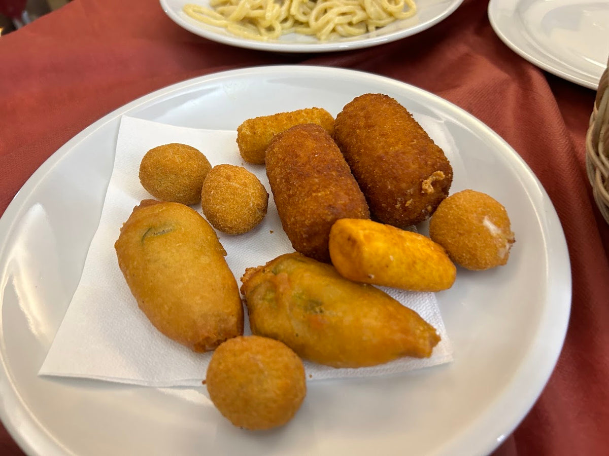 Traditional Roman fried appetizers served at a local trattoria