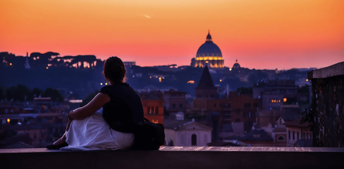 Custom Rome tour experience at sunset overlooking St. Peter’s Basilica