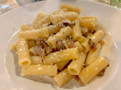 Traditional Roman pasta served in a Rome restaurant