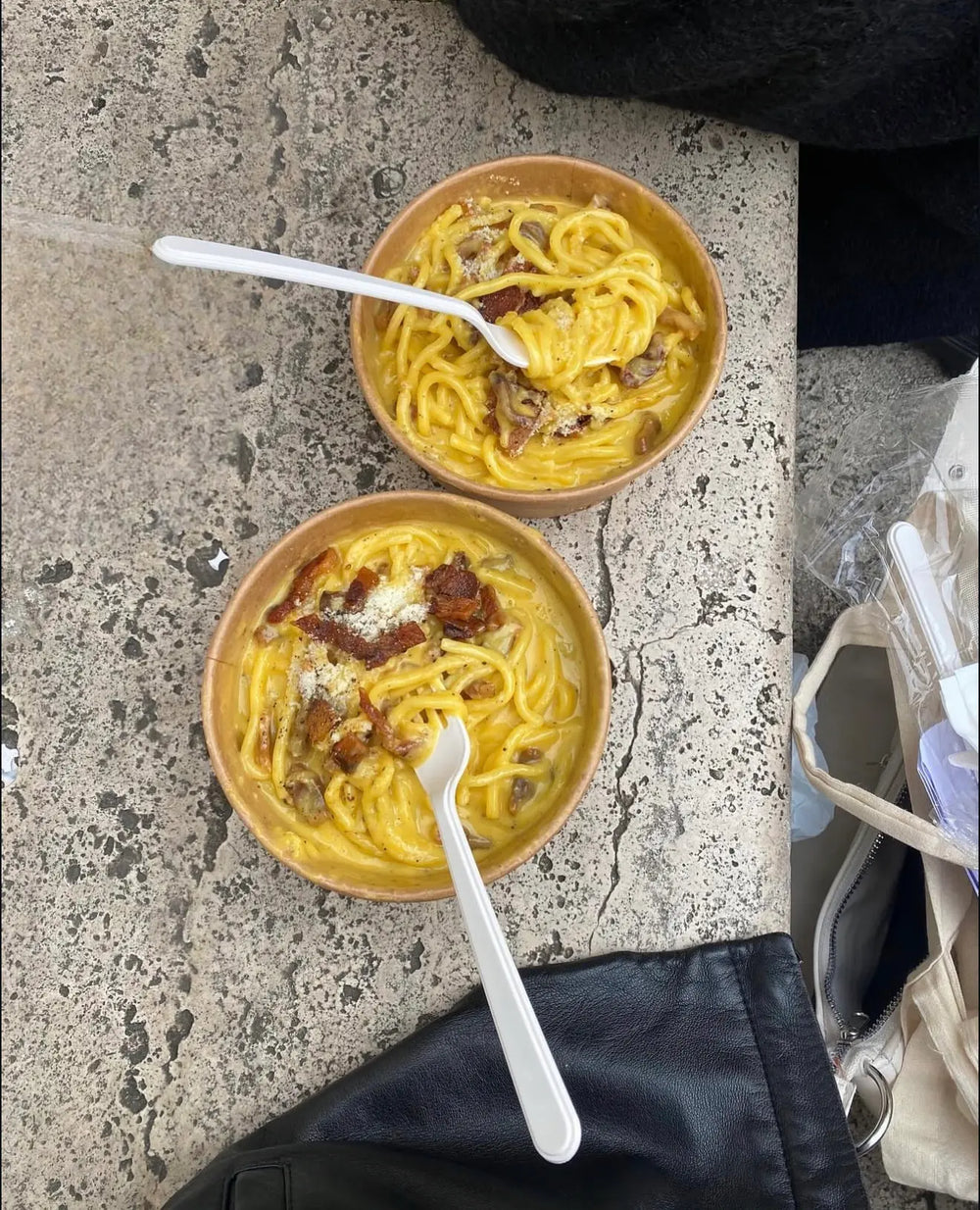 Traditional Roman pasta enjoyed at Gianicolo with a view over Rome