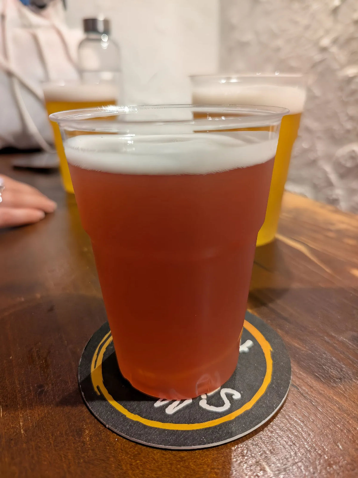 Craft beer enjoyed during a night out in Trastevere, Rome