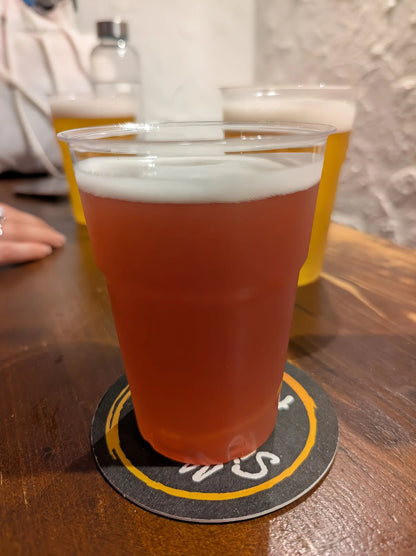 Craft beer enjoyed during a night out in Trastevere, Rome