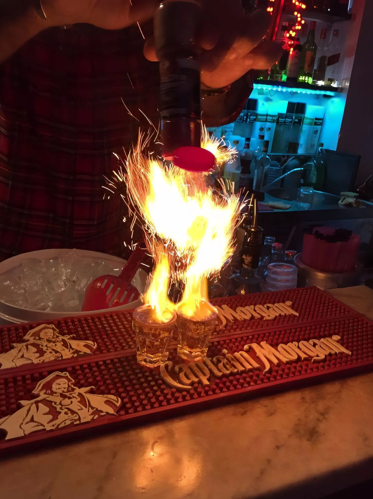 Flaming shots during a Roman night out in Trastevere
